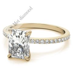 1,30 karat mozanit taşlı yüzük baget kesim bgt70a