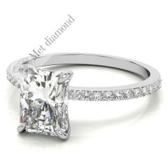 1,30 karat mozanit taşlı yüzük baget kesim bgt70a