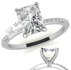 2,30 karat mozanit taşlı yüzük baget kesim