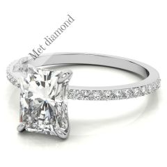 2,30 karat mozanit taşlı yüzük baget kesim