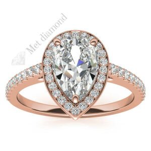 1,50 karat mozanit taşlı yüzük damla kesim