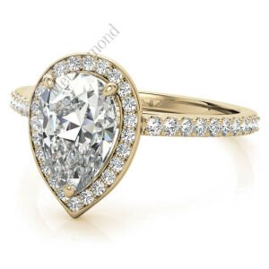 1,50 karat mozanit taşlı yüzük damla kesim