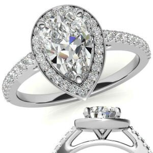 1,50 karat mozanit taşlı yüzük damla kesim