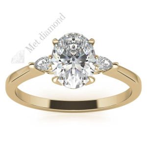 2,60 karat mozanit taşlıj yüzük tria mdel tria260