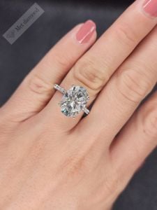 10 carat mozanit taşlı yüzük oval kesim