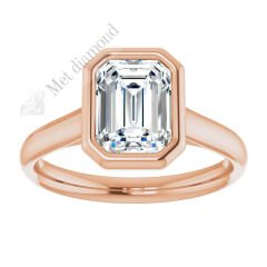 3 karat mozanit taşlı yüzük baget kesim