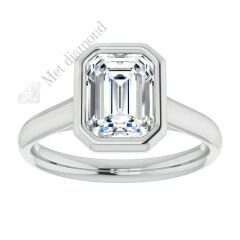 3 karat mozanit taşlı yüzük baget kesim