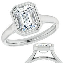 3 karat mozanit taşlı yüzük baget kesim