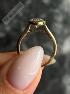 2 karat mozanit taşlı tektaş yüzük sıvama model -ov071