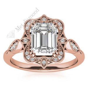 3  karat mozanit taşlı yüzük baget kesim