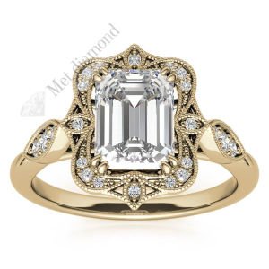 3  karat mozanit taşlı yüzük baget kesim