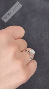 2 karat oval  mozanit taşlı yüzük - ov076