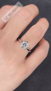 2 karat oval  mozanit taşlı yüzük - ov076