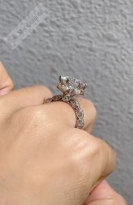 5.50 karat mozanit taşlı tektaş yüzük mzn687