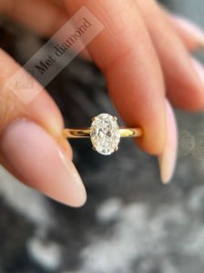 1 karat mozanit taşlı tektaş yüzük -ov072