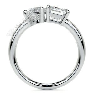 4 karat mozanit taşlı yüzük baget kesim