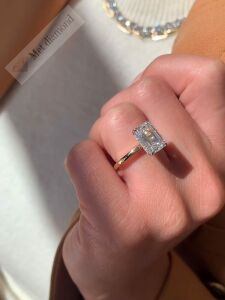 10 karat mozanit taşlı tektaş yüzük bgt72