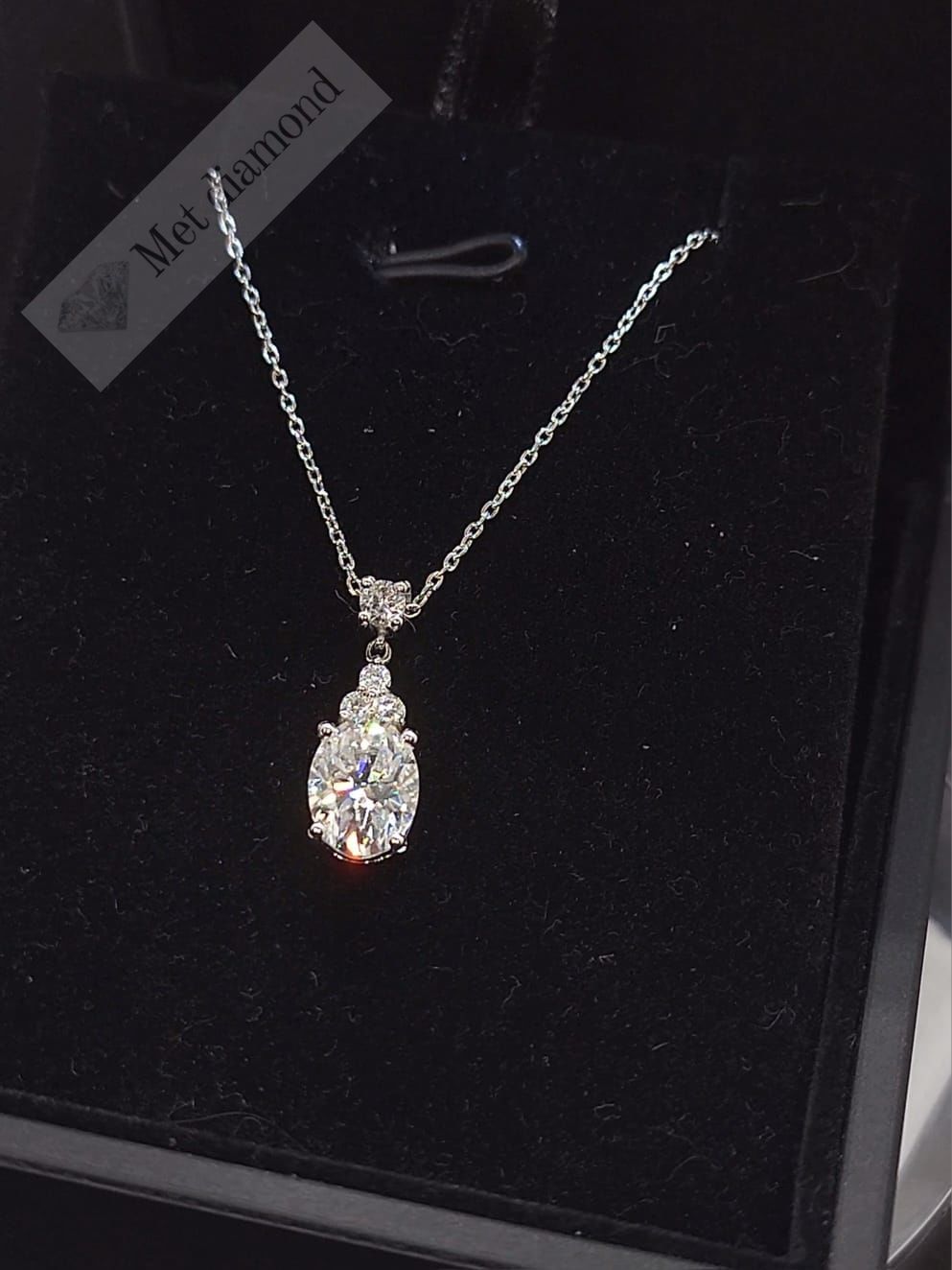 2 karat mozanit taşlı oval kesim kolye  - kol017