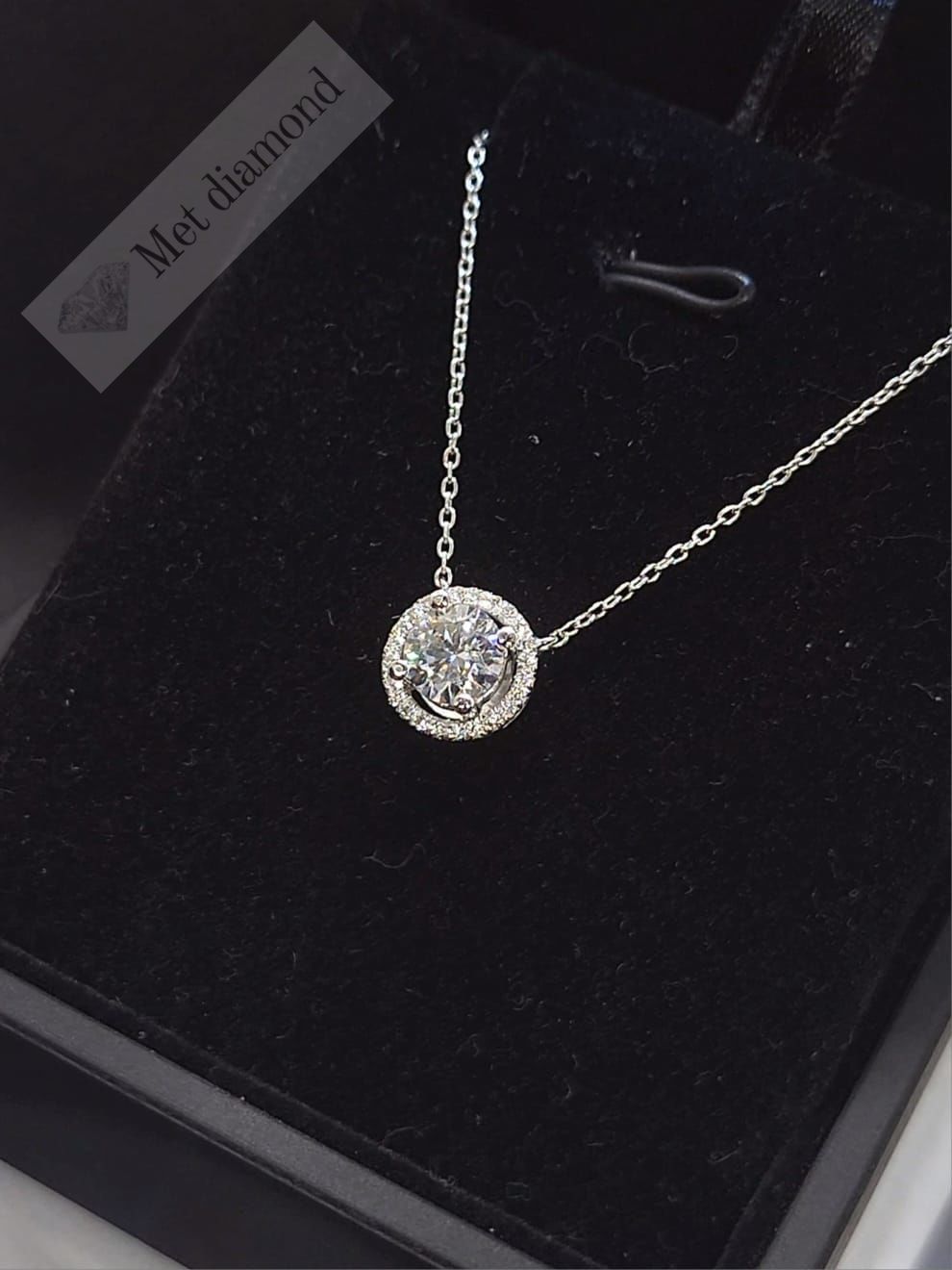 1,20 karat mozanit taşlı oval kesim kolye  - kol018