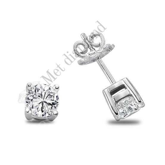 0.40 karat mozanit taşlı küpe - kup040