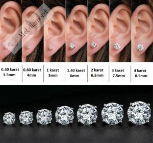 0.60 karat mozanit taşlı küpe -kup060