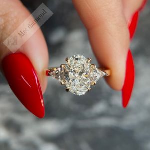 6 karat mozanit taşlı tria yüzük- uc031