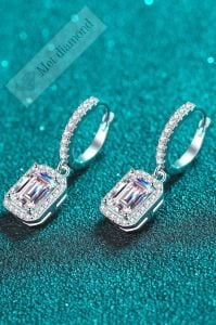 2,60 karat mozanit taşlı küpe-kup260