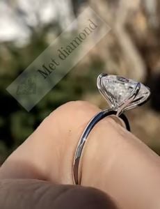 4 karat oval  mozanit taşlı yüzük - ov081