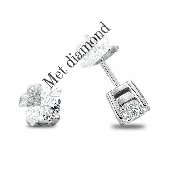 3 karat mozanit taşlı küpe-kup30