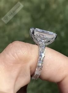 6 karat raidant kesim mozanit taşlı yüzük bgt101