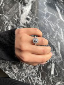 1,50 karat mozanit taşlı yüzük halo model-hly090