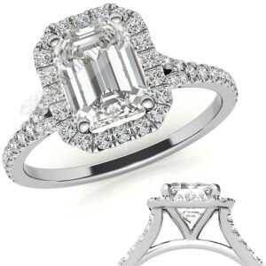 2,50 karat mozanit taşlı yüzük baget kesim -bgt14