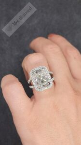 11,00 karat mozanit pırlanta yüzük raidant