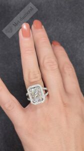 11,00 karat mozanit pırlanta yüzük raidant