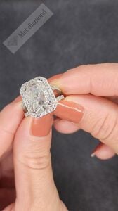 11,00 karat mozanit pırlanta yüzük raidant