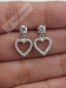 1 karat  kalpli mozanit pırlanta küpe-kupk100