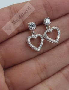 1 karat  kalpli mozanit pırlanta küpe-kupk100