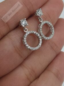 1 karat  mozanit taşlı küpe-kupk100a