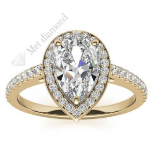 2,50 karat mozanit pırlanta yüzük damla katedral model