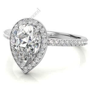 2,50 karat mozanit pırlanta yüzük damla katedral model