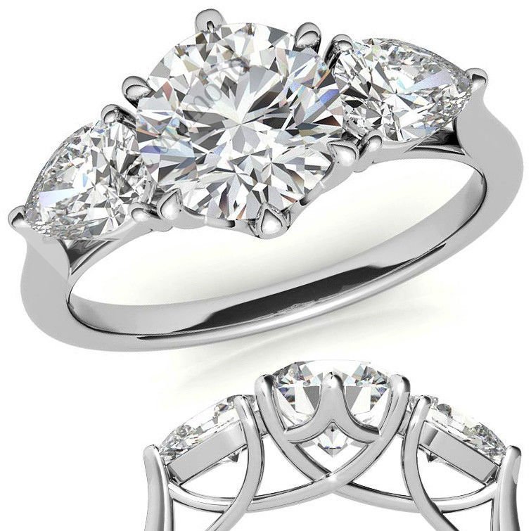 2,50 karat mozanit pırlanta yüzük tria tria350