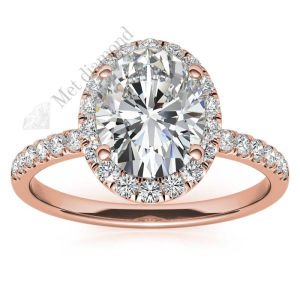 2,50 karat mozanit taşlı yüzük halo model