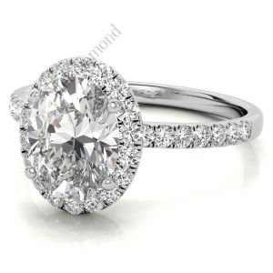 2,50 karat mozanit taşlı yüzük halo model