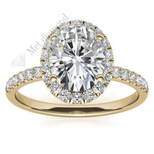 2,50 karat mozanit taşlı yüzük halo model