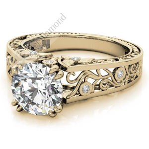 3 karat mozanit taşlı yüzük tasarım mzn122