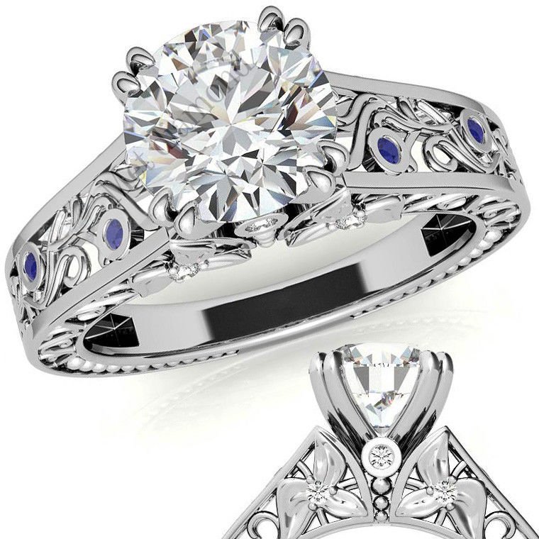 3 karat mozanit taşlı yüzük tasarım mzn122