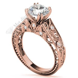 3 karat mozanit taşlı yüzük tasarım mzn122