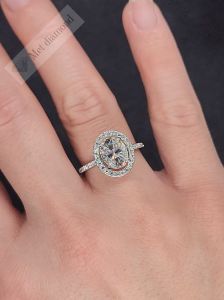 3.30 karat mozanit taşlı yüzük halo model hly47