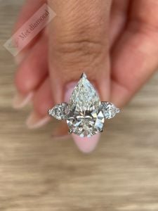 11,40 karat damla  kesim mozanit taşlı yüzük dml54