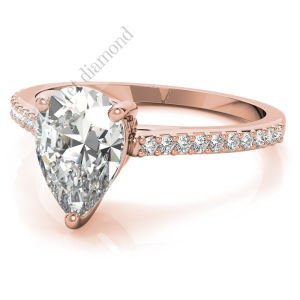 1,50 karat mozanit taşlı yüzük damla katedral model